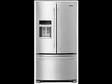 Maytag MFI2570FEZ French door refrigerator with ice and water dispenser through door. 36” wide and 2(..)