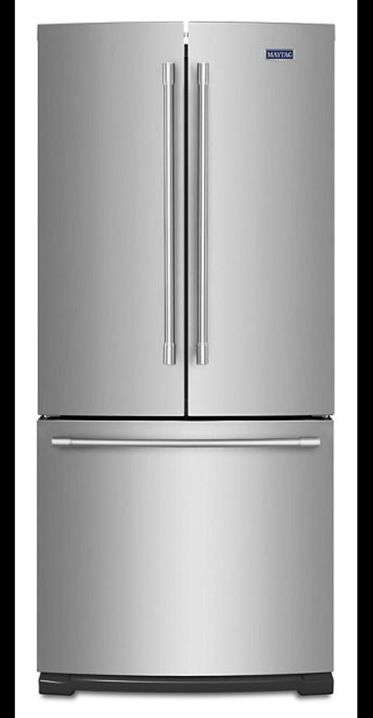 Maytag MFF2055FRZ French door refrigerator with ice maker in freezer. 20 cubic foot. This 30” wide F(..)