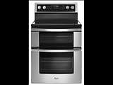 Whirlpool electric double oven range WGE745H0FS with electric glass top. This double oven has 2 full(..)