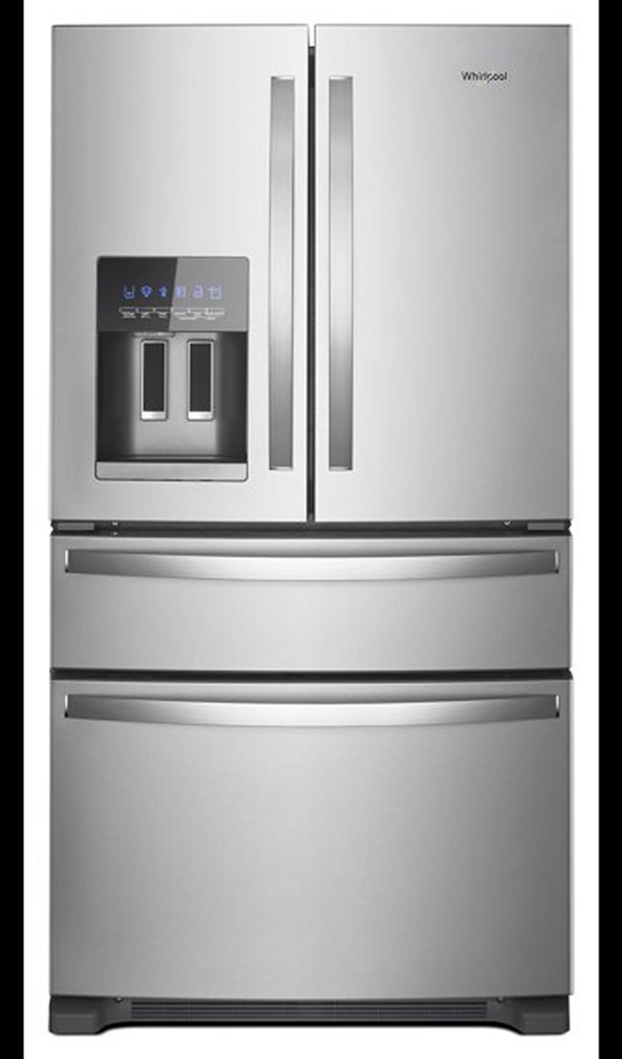 Whirlpool french door refrigerator WRX735SDHZ with 4 doors. 36” and 25 cubic foot. This refrigerator(..)