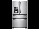 Whirlpool french door refrigerator WRX735SDHZ with 4 doors. 36” and 25 cubic foot. This refrigerator(..)