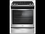 Whirlpool gas slide in oven WEG745H0FS with hinged full cast iron grates. 5.8 cubic foot capacity ov(..)
