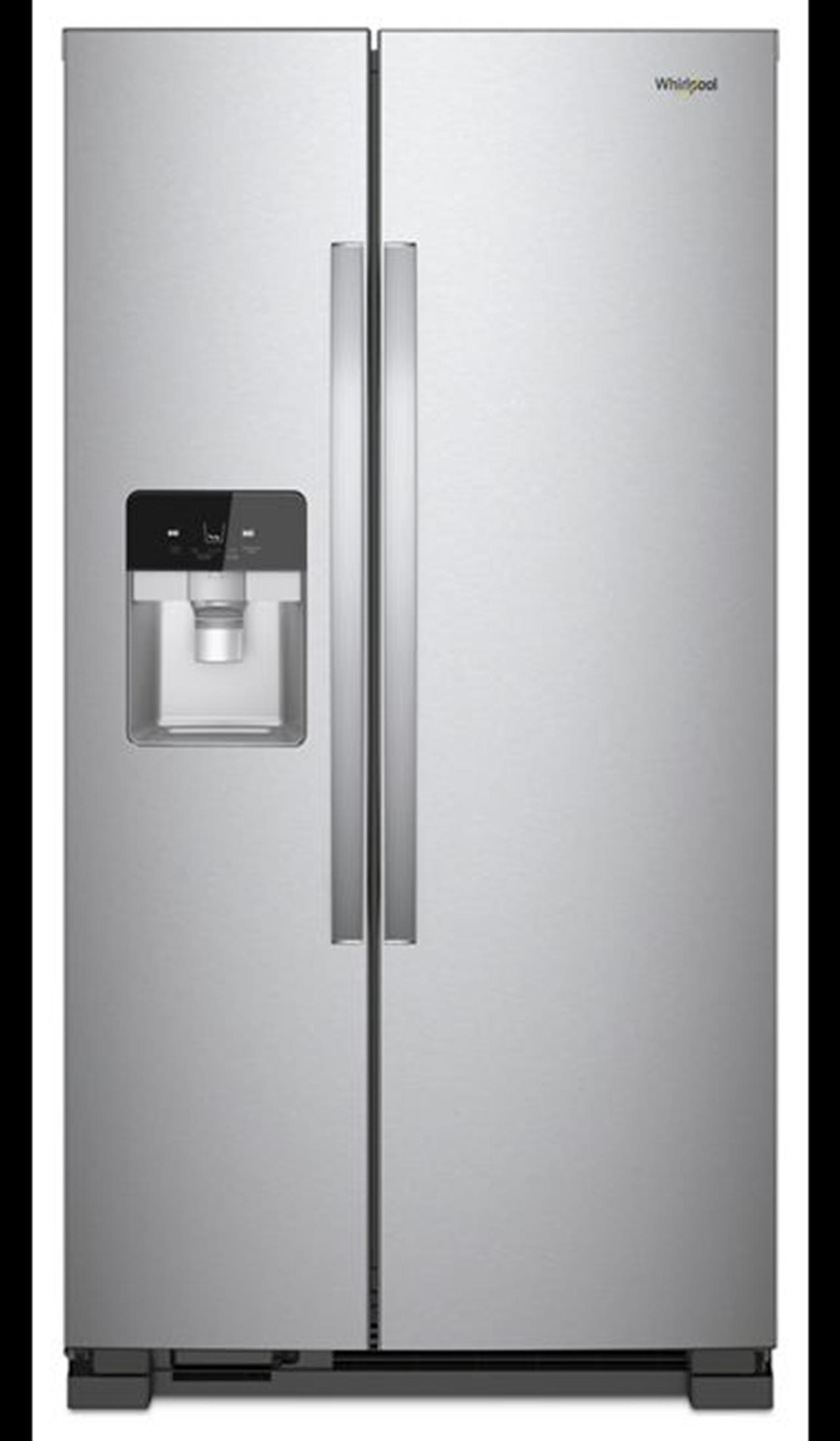 Whirlpool side by side refrigerator WRS321SDHZ with ice and water dispenser. 33” wide and 21 cubic f(..)